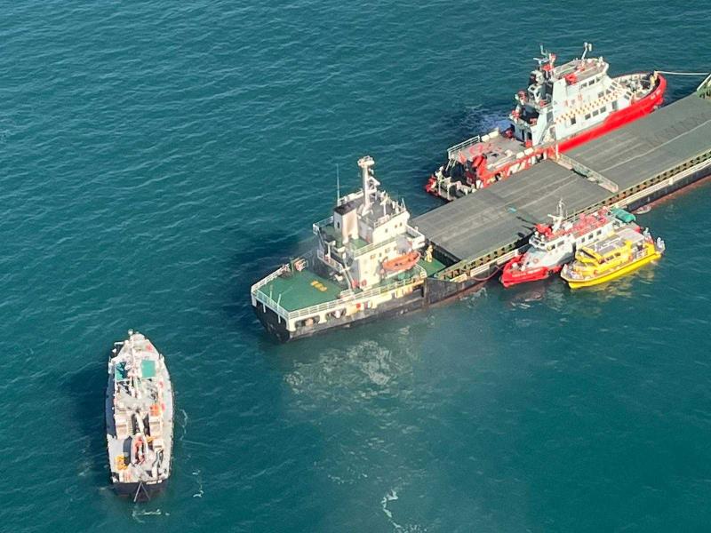 南丫島對開海面發生火警貨船.