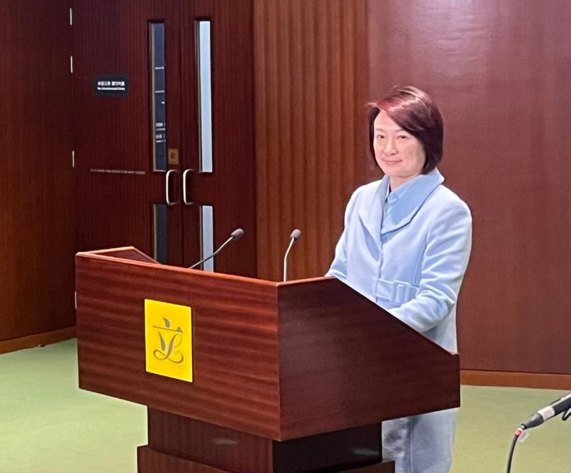 李慧琼指下星期三會舉行首次立法會大會，討論宏福苑大火善後工作。(左樂瑤攝)