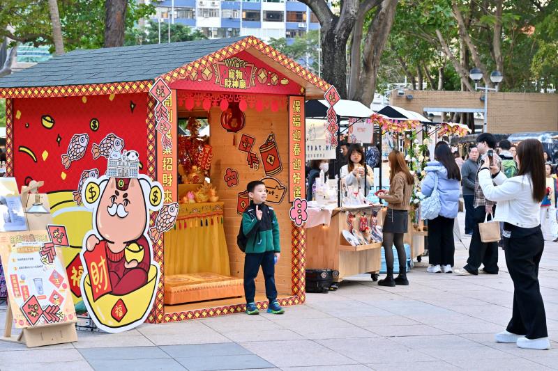 市民在新年節慶「打卡」位拍照。（政府新聞處圖片）