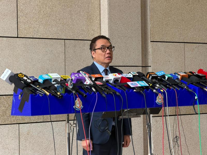 國家安全處總警司李桂華表示，歡迎法庭的決定，足以反映黎智英是罪魁禍手和推手的角色。(梁雪瑩攝)