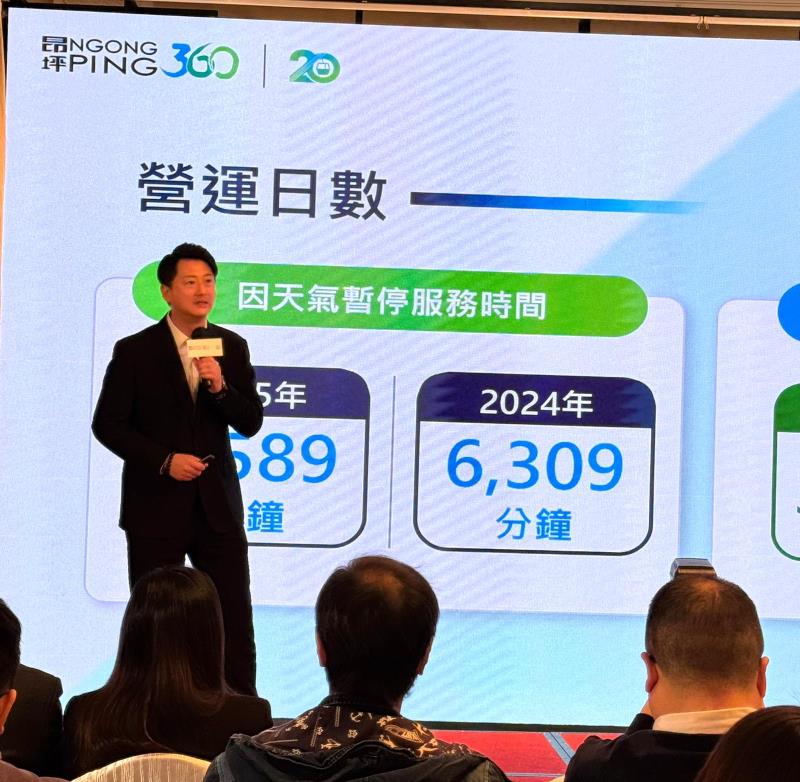 昂坪360董事總經理董沛銓表示，去年平均每日接待4850名乘客，按年有所上升，人均消費增長百分之4.5。