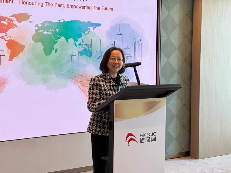 信保局諮詢委員會主席陳瑞娟表示，未有客戶反映生意受中東局勢影響而出現問題。方穎暉攝。