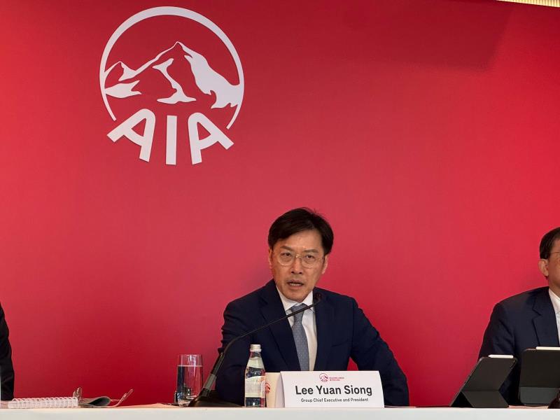 友邦保險首席執行官兼總裁李源祥表示，中東局勢對集團的影響屬間接。方穎暉攝。