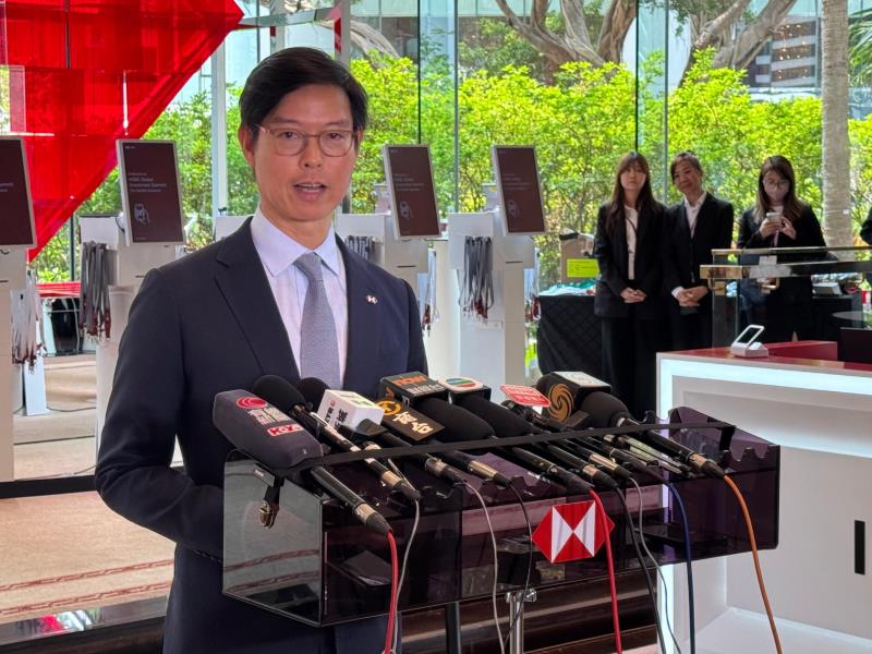 滙豐亞洲及中東地區聯席行政總裁廖宜建表示，本港有能力應對外圍的不確定性，滙豐對本港充滿信心。方穎暉攝。