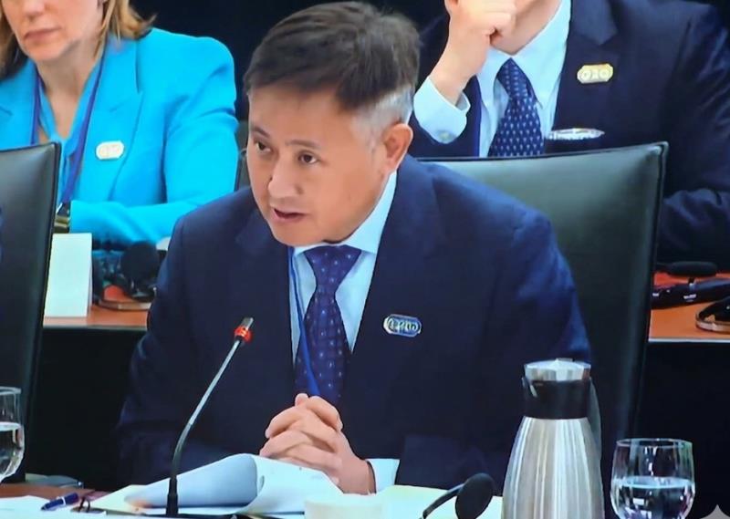 潘功勝出席今年首次G20財長和央行行長會議時說，人行將實施好適度寬鬆貨幣政策。人行圖片。