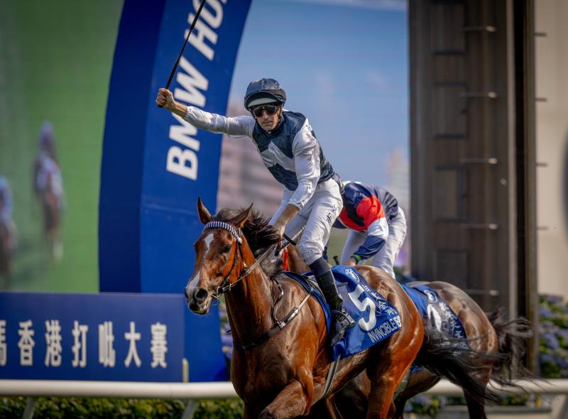 「白鷺金剛」榮膺最佳四歲馬及今季最大進步馬匹.（馬會提供圖片）