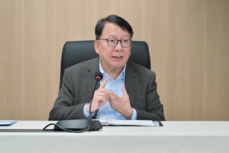 政務司司長陳國基主持跨部門會議。(陳國基facebook圖片)